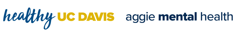Healthy UC Davis and Aggie Mental Health logos