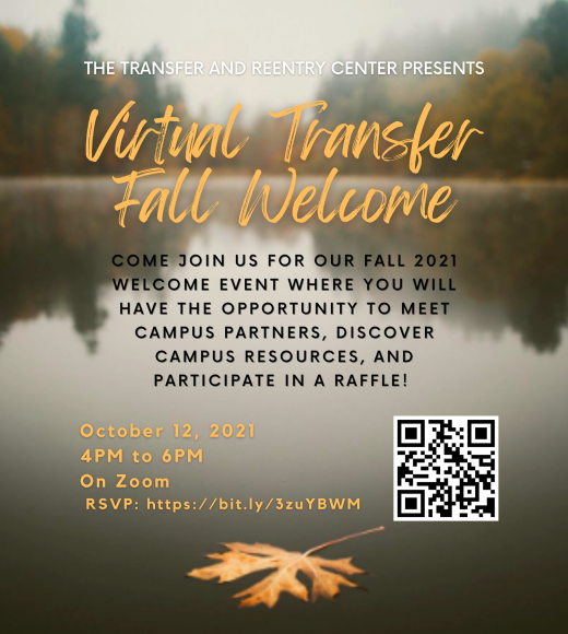 Virtual Transfer Fall Welcome flyer QR code